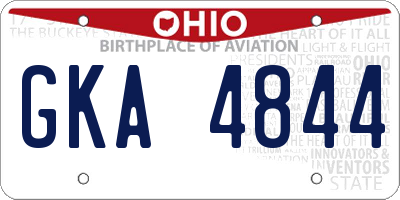 OH license plate GKA4844