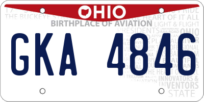 OH license plate GKA4846