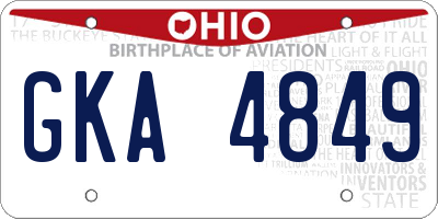 OH license plate GKA4849