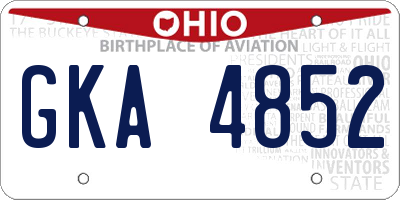 OH license plate GKA4852