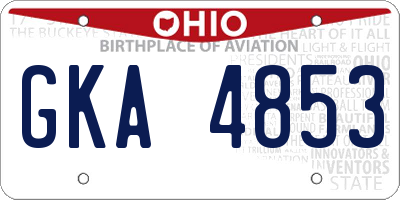 OH license plate GKA4853