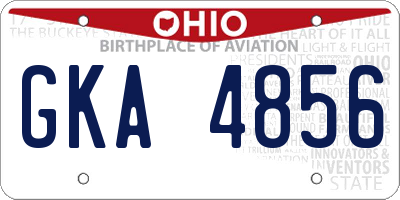 OH license plate GKA4856