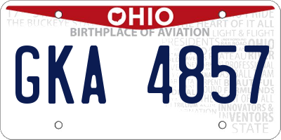 OH license plate GKA4857