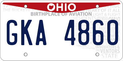 OH license plate GKA4860