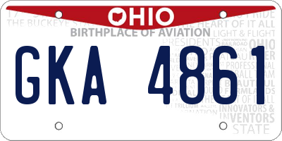 OH license plate GKA4861