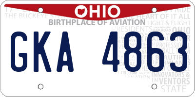 OH license plate GKA4863