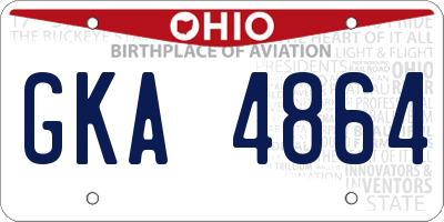OH license plate GKA4864