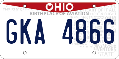 OH license plate GKA4866