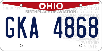 OH license plate GKA4868