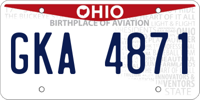 OH license plate GKA4871