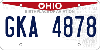 OH license plate GKA4878