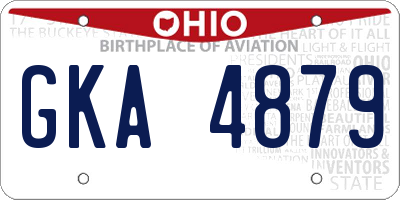OH license plate GKA4879