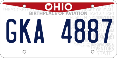 OH license plate GKA4887