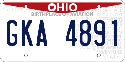 OH license plate GKA4891