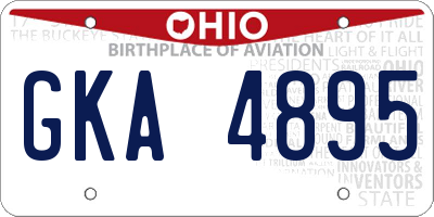 OH license plate GKA4895