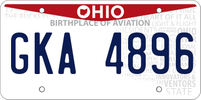 OH license plate GKA4896