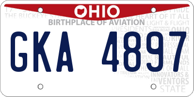OH license plate GKA4897