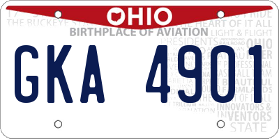 OH license plate GKA4901