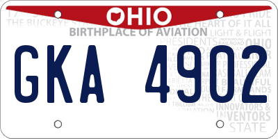 OH license plate GKA4902