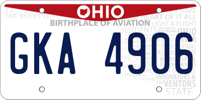 OH license plate GKA4906