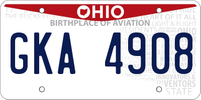 OH license plate GKA4908