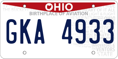 OH license plate GKA4933
