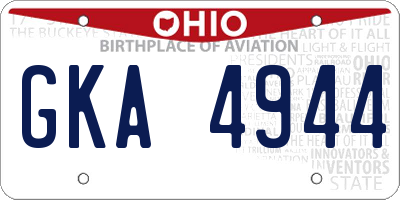 OH license plate GKA4944