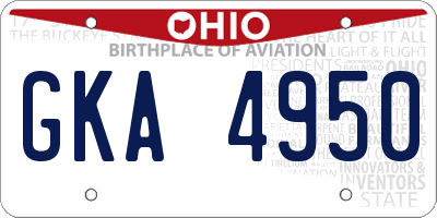 OH license plate GKA4950