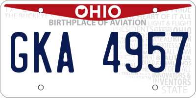 OH license plate GKA4957