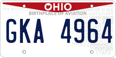 OH license plate GKA4964