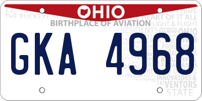 OH license plate GKA4968