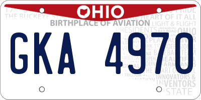 OH license plate GKA4970