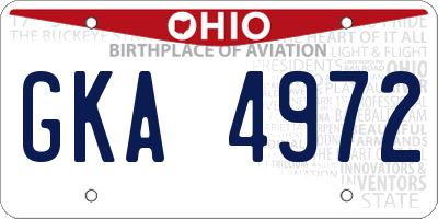 OH license plate GKA4972