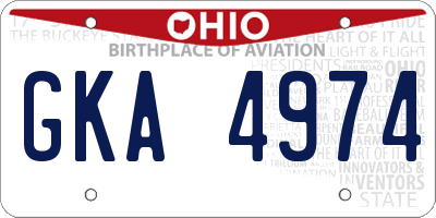 OH license plate GKA4974