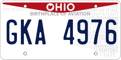 OH license plate GKA4976