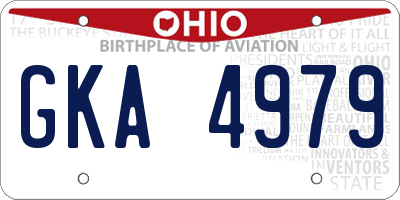 OH license plate GKA4979