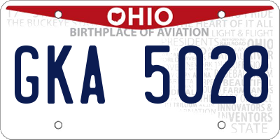 OH license plate GKA5028