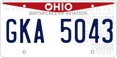 OH license plate GKA5043