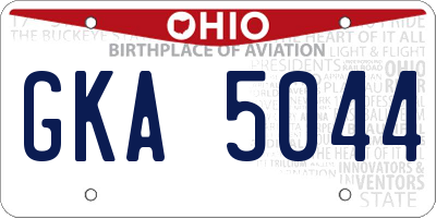 OH license plate GKA5044