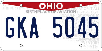 OH license plate GKA5045