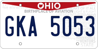 OH license plate GKA5053