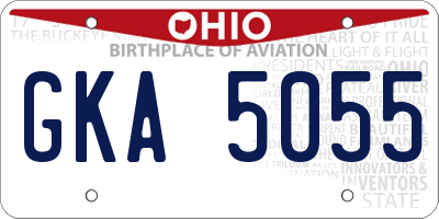 OH license plate GKA5055