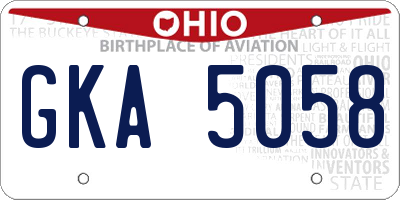 OH license plate GKA5058