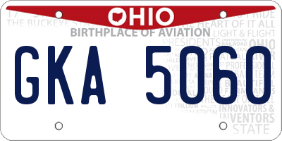 OH license plate GKA5060