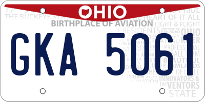 OH license plate GKA5061