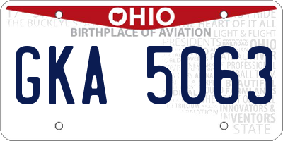OH license plate GKA5063