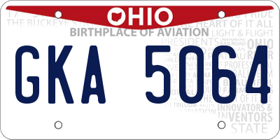 OH license plate GKA5064