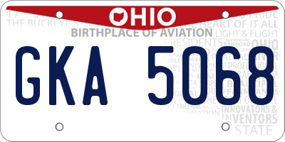 OH license plate GKA5068