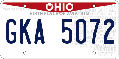 OH license plate GKA5072