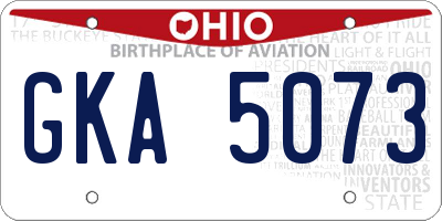 OH license plate GKA5073